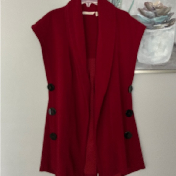 Soft Surroundings Mesa Vest Red Knit SZ XL - Picture 2 of 10